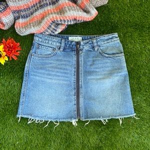 We The Free FP Zip Up Denim Mini Skirt 26